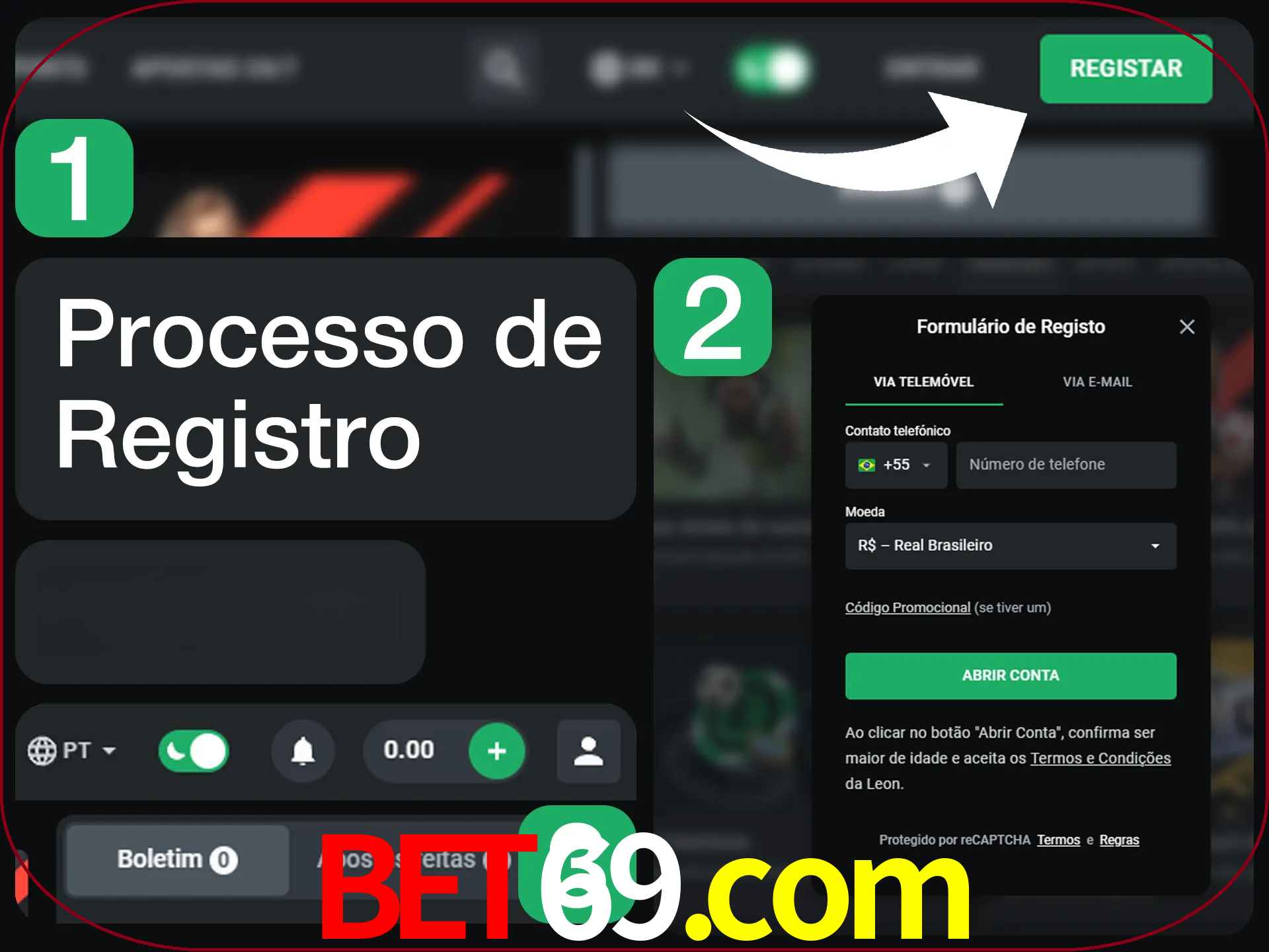 O processo de registro na LeonBet é simples.