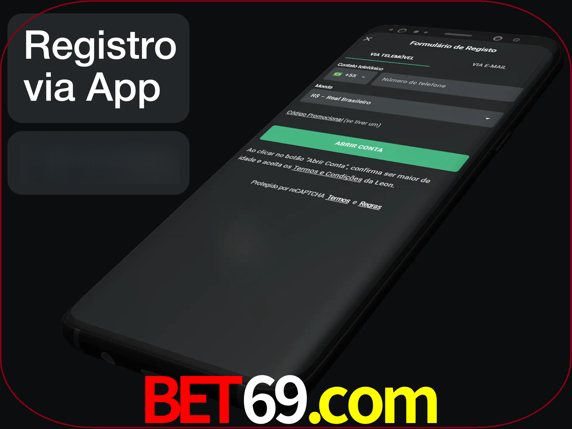 Registre-se quiclly em LeonBet usando o aplicativo.